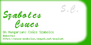 szabolcs csucs business card