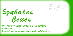 szabolcs csucs business card